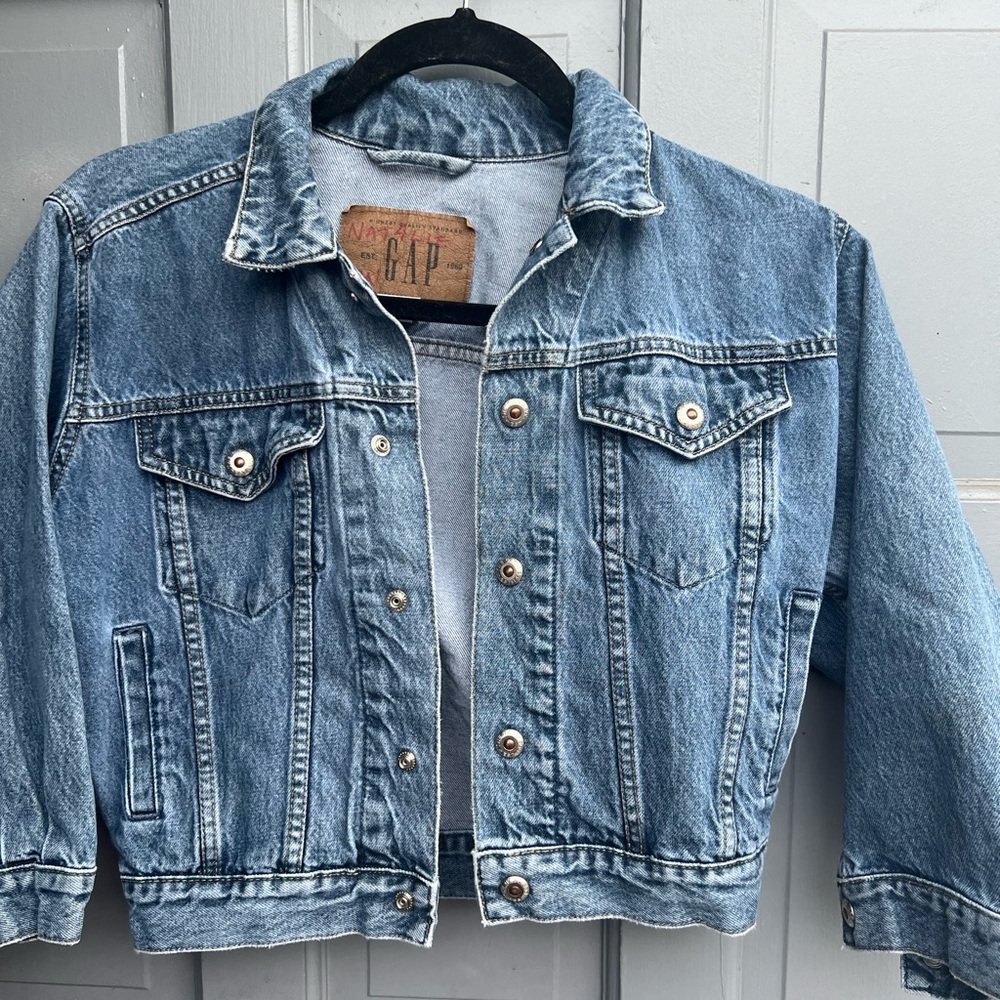 Vintage Kids Gap Blue Denim Jacket size S,‎ cotton